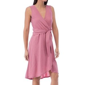Studio B By Bobeau Pastel Pink Sleeveless Faux Wrap Mini Dress Small S